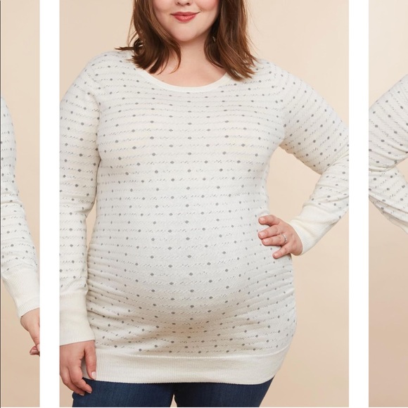 Maternity crew neck sweater top - Picture 2 of 6